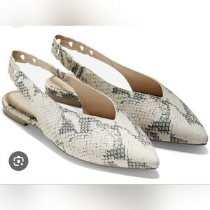 Cole Haan Women's Snakeskin Zerogrand Slingback Skimmer Flats Size 8.5